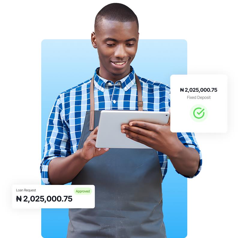 Business person using tablet